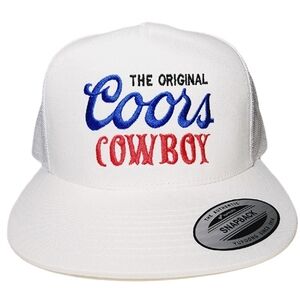 The Original Coors Cowboy Flat Bill Snapback Adjustable Direct Embroidered…
